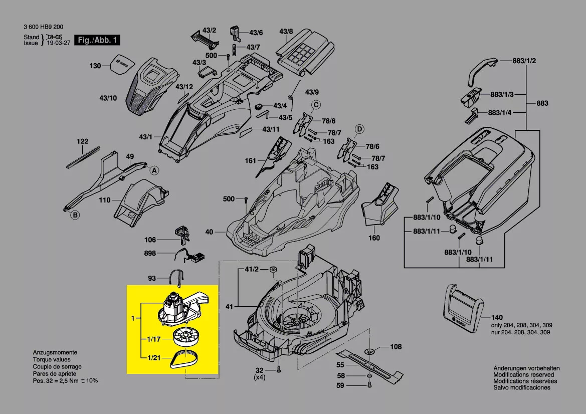 Moteur réf. F 016 L90 455 Bosch